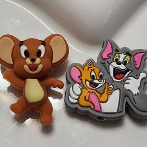 Cat Mouse Focal Beads Beaded Pen Keychain Wristlet‎ Badge Crafts Silicone
